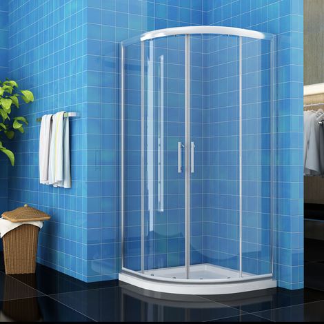 ELEGANT 900 x 900 mm Quadrant Shower Cubicle Enclosure Sliding Door 6mm Easy Clean Glass (1/5)