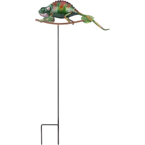 Piquets de jardin Tooarts en forme de lézard, décoration faune sauvage, grands piquets de jardin en fer, piquets de pelouse extérieurs, type 1, verts (1/5)