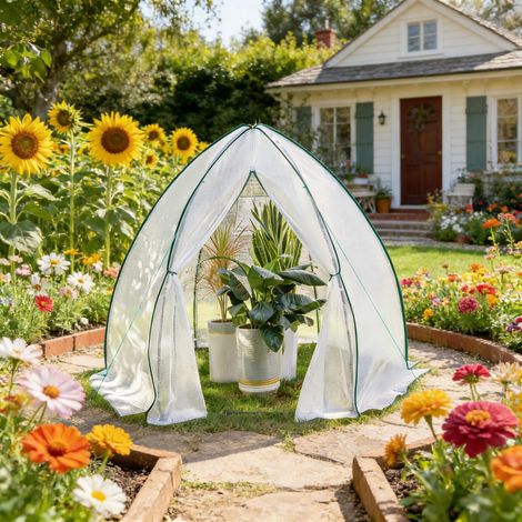 Serre conique, serre de style tente indienne, serre de jardin,offrant une protection optimale pour vos plantes, adaptée au jardin, balcon et. (1/5)