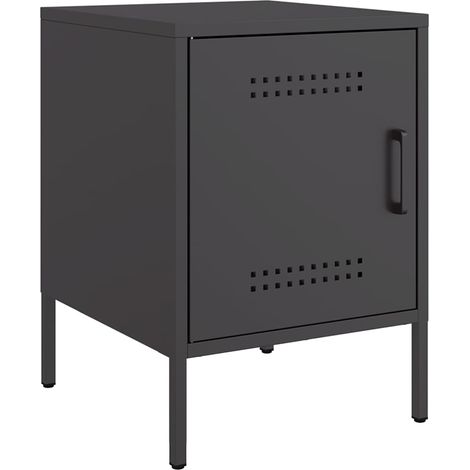Maison Exclusive - Comodino Nero 36x39x50,5 cm in Acciaio (1/5)