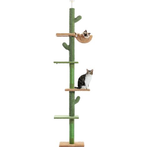 Arbre à chat, design à 5 niveaux, hauteur réglable, AMT0187GN (1/2)