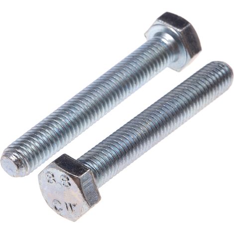 Rs Pro – Vis à tête hexagonale M8 x 60mm – Acier zingué – Lot de 25 vis – Pour fixation dans béton armé et bois dur