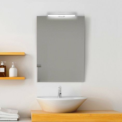 Specchio bagno reversibile con lampada led 70x50 cm  specchio con lampada