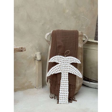 Decoración bohemia, palmera blanca