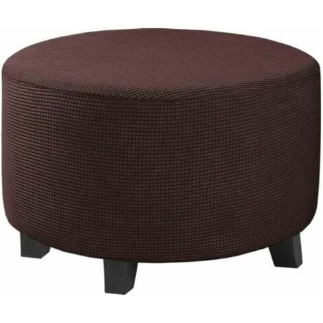 Housse Ottomane Rond Housses de Pouf Extensible Jacquard, Housse de Repose-Pieds Protecteur de Meubles Housse de Tabouret avec Fond élastique Antidérapante, SMALL (1/4)