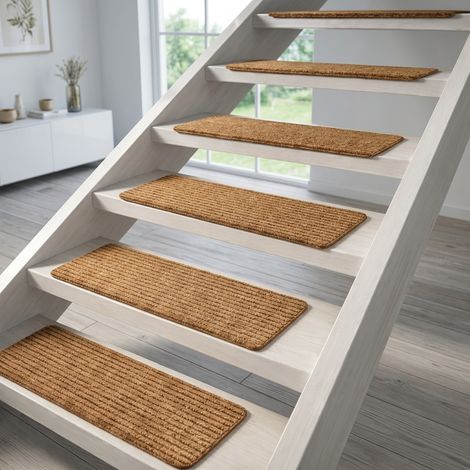 Tappeto per scale Turbo Beige - 25x60 cm - Autoadesivo - Lavabile in lavatrice (1/3)
