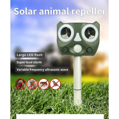 Répulsif ultrason anti-chats et chiens extérieur, solaire avec recharge USB, dissuasif animaux jardin (1/4)
