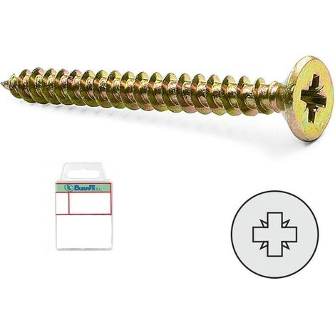 blister tornillo rosca madera cabeza plana pozidrive largo 45mm diámetro 4mm