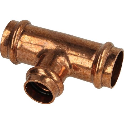 Raccord à sertir cuivre té réduit 28 x 22 x 28 mm contour V