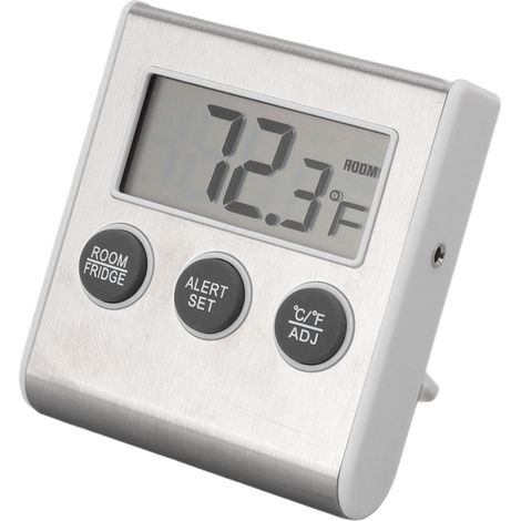 Digitales Kühlschrankthermometer mit Alarm- und Speicherfunktion, kleines Gefrierschrankthermometer mit Magnet für Laborzwecke, weiß (1/5)