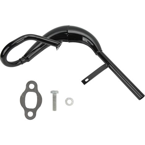 Schwarzes Eisen-Auspuffrohr mit dickem Bauch für 49-80ccm motorisierte Fahrradmotoren (1/5)