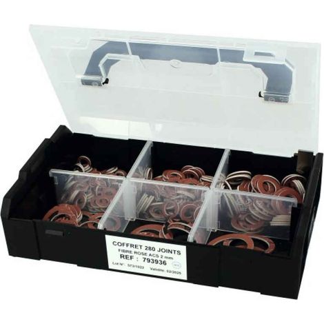 Coffret L-BOXX de 280 joints fibre élastomère rose Jarnon