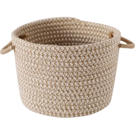 Panier Tissé En Corde - Panier De Rangement Rond Et Oval - Pour Bureau Chambre Salle De Bain - 20x15x15 cm - 1 Pièce (1/5)