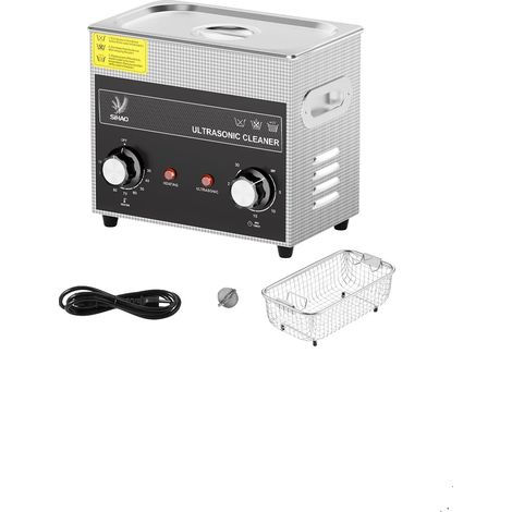 Nettoyeur Ultrasonique, Capacité de 2-30L, Construction en Acier Inoxydable, 3L Noir (1/2)
