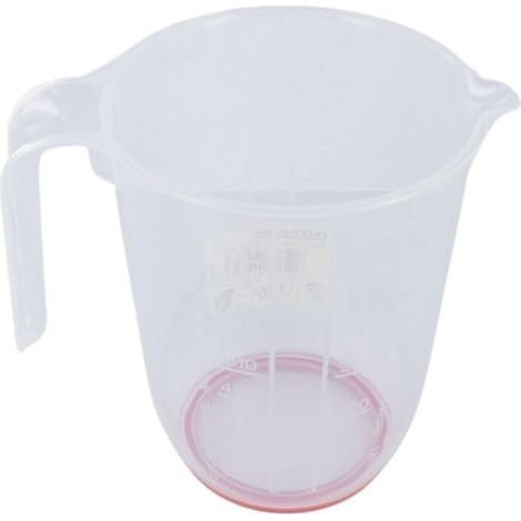 Verre doseur plastique base antidérapante, verre doseur cuisine, pichet doseur avec bec verseur, verre doseur 1 l, verre mesureur cuisine, Plastique, 14,4 x 11,9 cm (1/4)