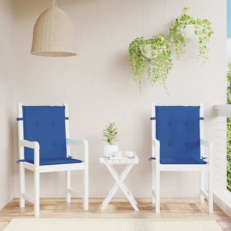 vidaXL Cojín silla jardín respaldo bajo 2 uds tela Oxford azul (1/5)