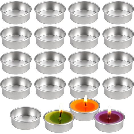 Pièces Bougeoirs Tasses Rond 4x1.5cm Porte-Bougie Chauffe-Plat Photophore Métal, Mini Bougeoir en Métal pour Mariage, Verre de Bougie Décoratif