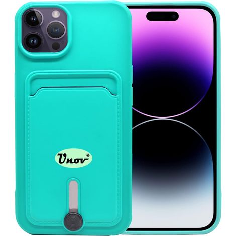 FUNDA PARA APPLE IPHONE 14 PRO MAX 6.7" SILICONA TURQUESA + RANURA PARA TARJETAS (1/5)