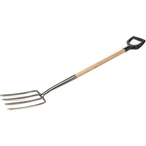 Fourche à foin en acier inoxydable avec 4 dents pour jardinage, fourchette à fumier-NANOTEH (1/5)