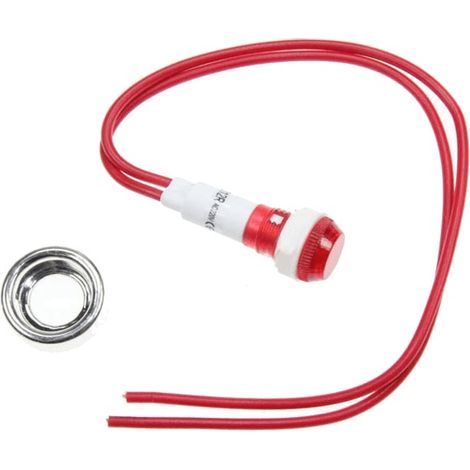 VOYANT ROUGE Ø 10MM + CABLE + ECROU pour LAVE LINGE - D342063 (1/4)
