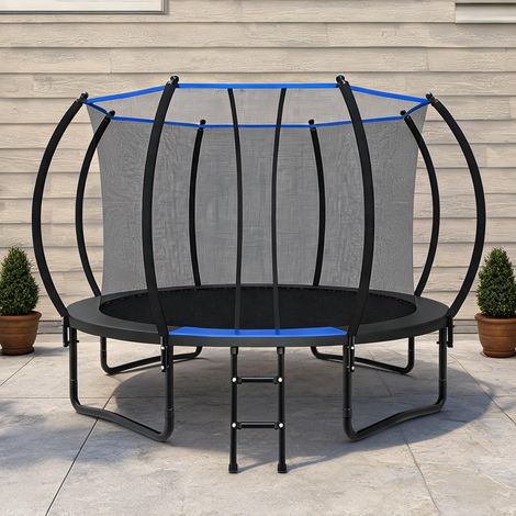 Trampoline de jardin 3,66 m avec enceinte de protection bleue (1/5)