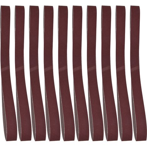 10 bandes abrasives de 760 x 25 mm, 30 x 1 pouce, pour ponceuse, grain 60-180 (180)