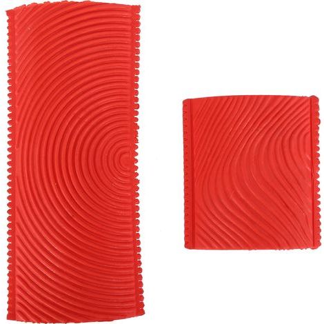 Lot 2 pinceaux effet grain bois en caoutchouc pour peinture murale décorative DIY (1/5)
