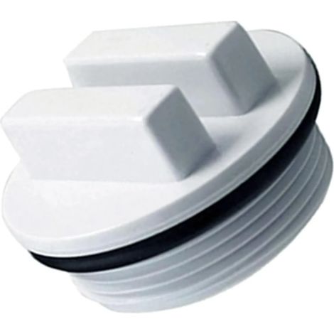 Bouchon de piscine avec joint torique, fileté pour l'hivernage des piscines, bouchon de vidange de filtre, accessoires de piscine avec joint torique, blanc, en polycarbonate (1/5)
