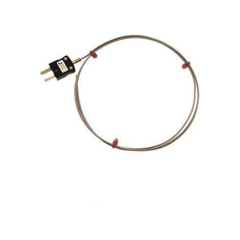 Thermocouple type J Ø 3mm, L 150mm, +760°C max à Fiche mâle miniature ( Prix pour 1 )