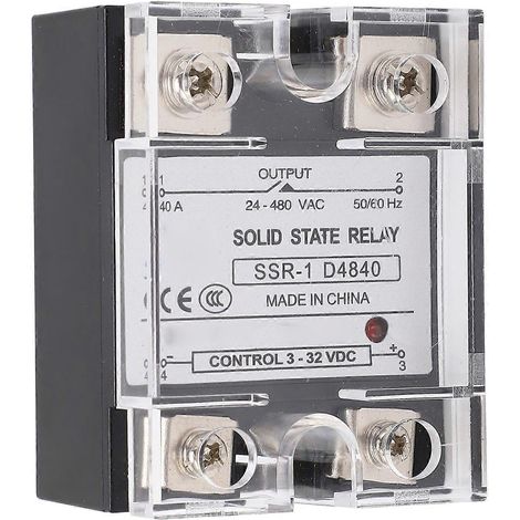 Solid-State-Relais SSR Industrial Systems 40A DC zu AC 24‐480V für CNC-Werkzeugmaschinen und Verpackungsmaschinen