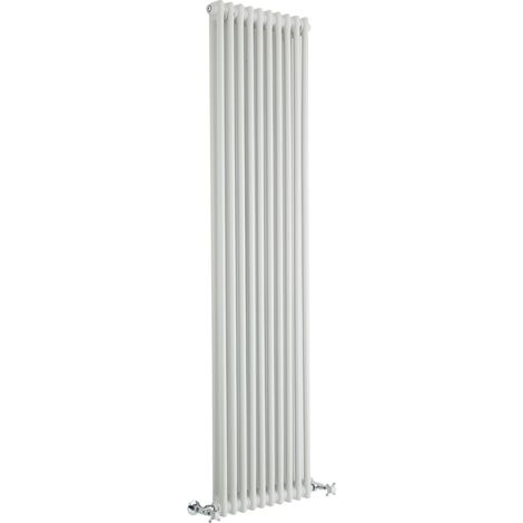 Hudson Reed – Radiateur rétro vertical blanc à colonnes 2 x 8 – 1550 Watts – 180 x 47 cm – Acier haute qualité – Peinture époxy – Certifié ISO9001 (1/9)