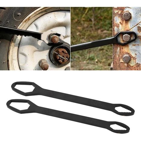 Vente par lot de 2 : clé à douille multifonctionnelle 8-22 mm, clé universelle auto-serrante réglable à double extrémité, longueur 260 mm (H) (1/5)