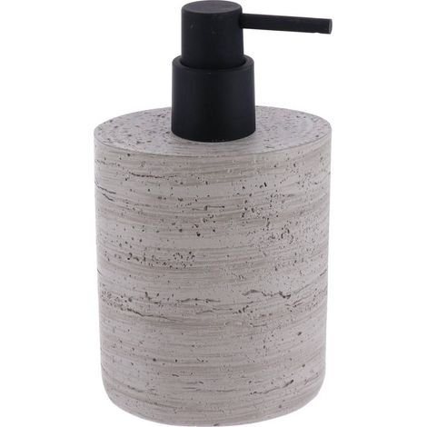 Dispenser di sapone in poliresina effetto cemento 380ml - grigio - Tendance
