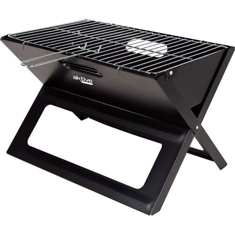 Barbacoa Plegable Portátil Rectangular Aktive Negro 45x29 cm (1/5)