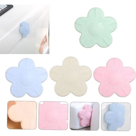 Cale porte - Butoir de porte fleur auto-adhésif - TPR - 4cm - 8 pièces (1/4)