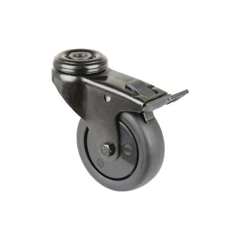 Rueda  giratoria  c.  freno  D.  75mm  Capacidad  75kg  Agujero  posterior  10,2  c.freno (1/2)