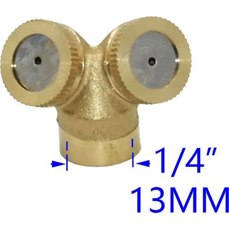 Buse de pulvérisation en laiton (1I4 x 2 trous) pour arrosage de jardin, 1/2/3/4 trous, pour pulvérisation de pesticides. (1/5)