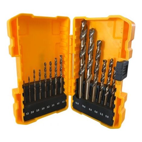 Set 14 punte elicoidali HSS per trapano 1.5 a 12.0 con custodia 501061
