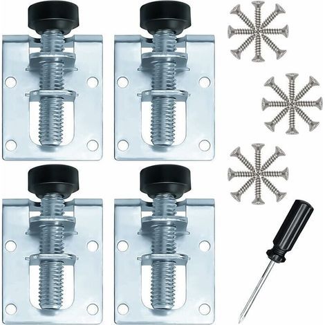 Verstellbare Nivellierfüße aus verzinktem Eisen M10 für Möbel, Tische, Schränke, Werkbänke und Regale (4 Stück) (1/4)