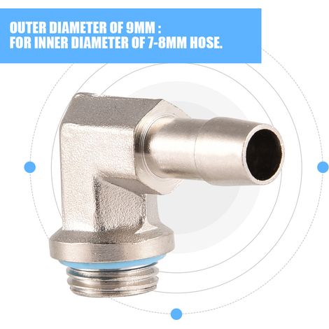 adaptateurs de tuyau coudés à 90 degrés G1/4'' pour système de refroidissement liquide d'ordinateur (9 mm) (1/5)