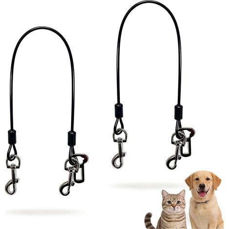 Extension de Ceinture de Sécurité Voiture pour Chien, Compatible avec Tous Les Chiens, Résistante aux Morsures avec Fil d'acier, Accessoire Indispensable pour Les Déplacements (1/5)
