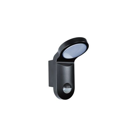 ESYLUX LED 14 W AVEC DÉTECTEUR DE MOUVEMENT 140 ° 5000 K, ALUMINIUM MOULÉ SOUS PRESSION ET PLASTIQUE, AOL 100LED 5 K, NOIR, 2386