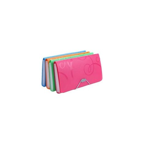 Cartella portadocumenti a 13 scomparti, formato A6, con linguette e anello elastico di chiusura, organizer professionale per ricevute, assegni e carte - (4 colori) (4 pezzi) - Crezuo