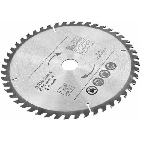 Kreissägeblätter für präzise Schnitte mit Universalsägen und für universelle Schnitte von Naturholz und Hartholz (2 Stück x 250 mm) (1/4)
