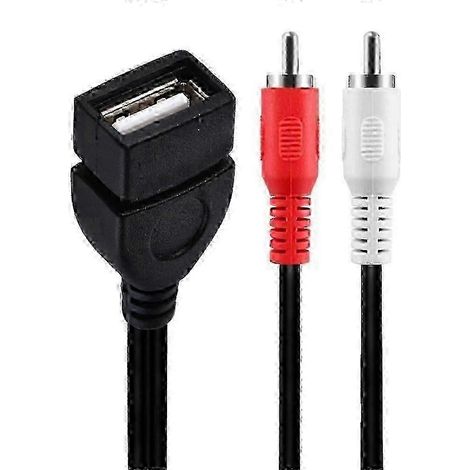 Câble convertisseur vidéo AV/répartiteur audio pour caméra USB 2.0 femelle vers double RCA mâle de 0,2 m (Version 0228) (1/4)
