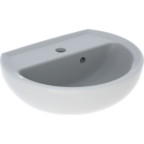 Allia – Lave mains à poser 45 x 32 cm – Céramique blanche – Trop-plein asymétrique – Fixation par boulons – Pour petits espaces (1/4)
