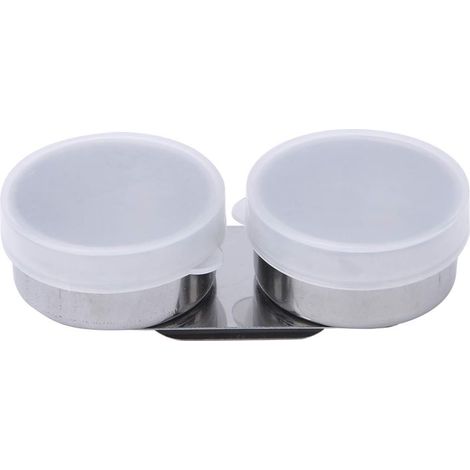 Tasse à palette double pour peinture à l'huile et acrylique, acier inoxydable, couvercle à vis et clip inclus. (1/5)