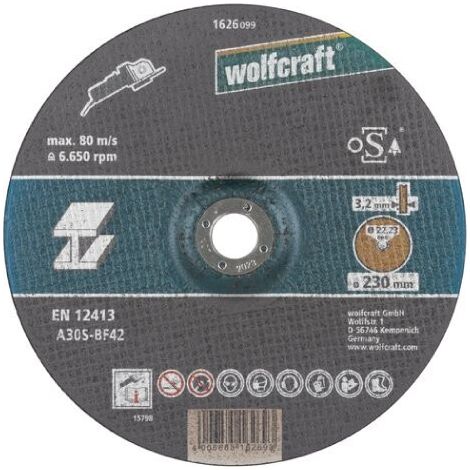 WOLFCRAFT - DISCO DA TAGLIO PER METALLO Ø 230 MM. A CENTRO DEPRESSO 1626099 (1/4)