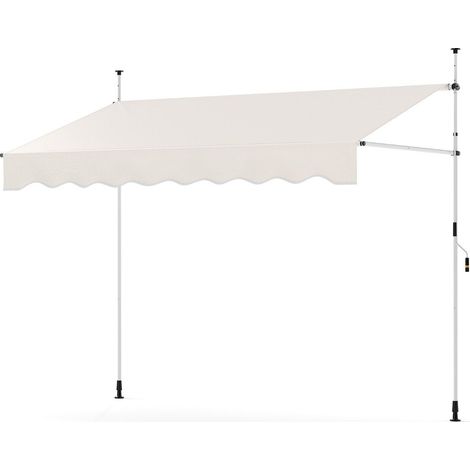 Tenda da sole retrattile senza fori altezza regolabile 250 cm bianco