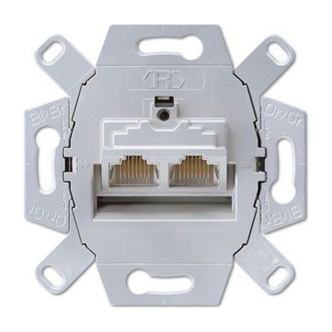 Prise RJ45 double catégorie 6 Classe A JUNG UAE 8-8 UPOK6 (1/2)